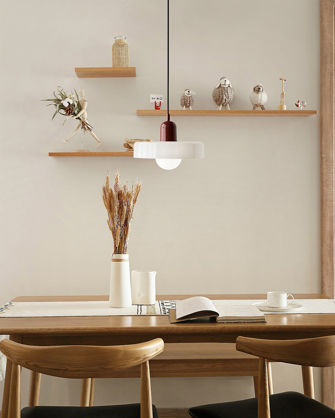 Frosted Glass Orb Pendant Light with Glass Disc Brim Bedside Reading