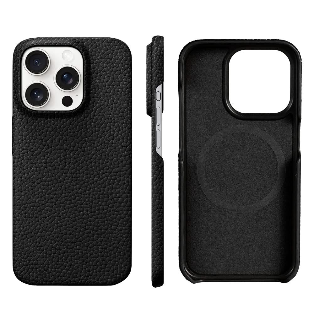 iPhone Leather Case MagSafe Compatible Slim Raised Camera Edge