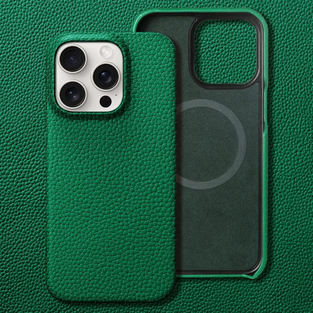 iPhone Leather Case MagSafe Compatible Slim Raised Camera Edge