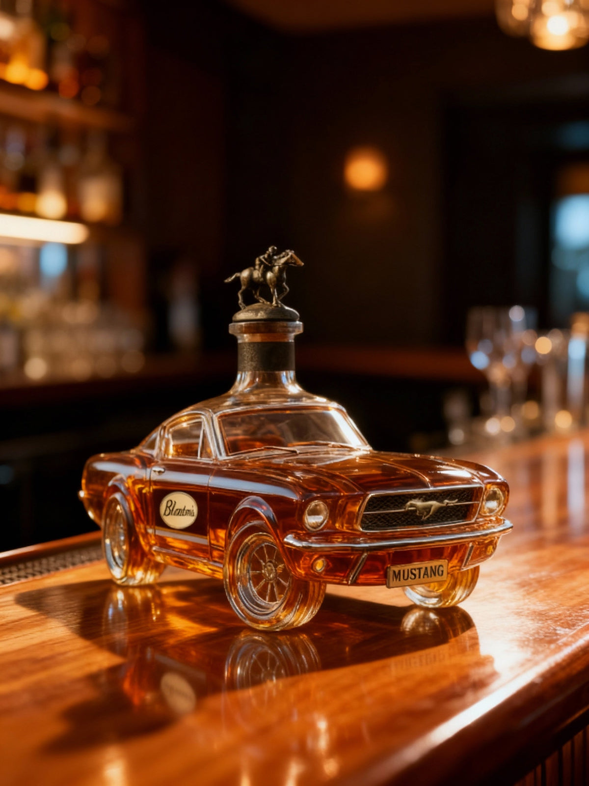 Whiskey Decanter Car Shaped Glass Spirit Bottle for Home Bar and Bar Cart
