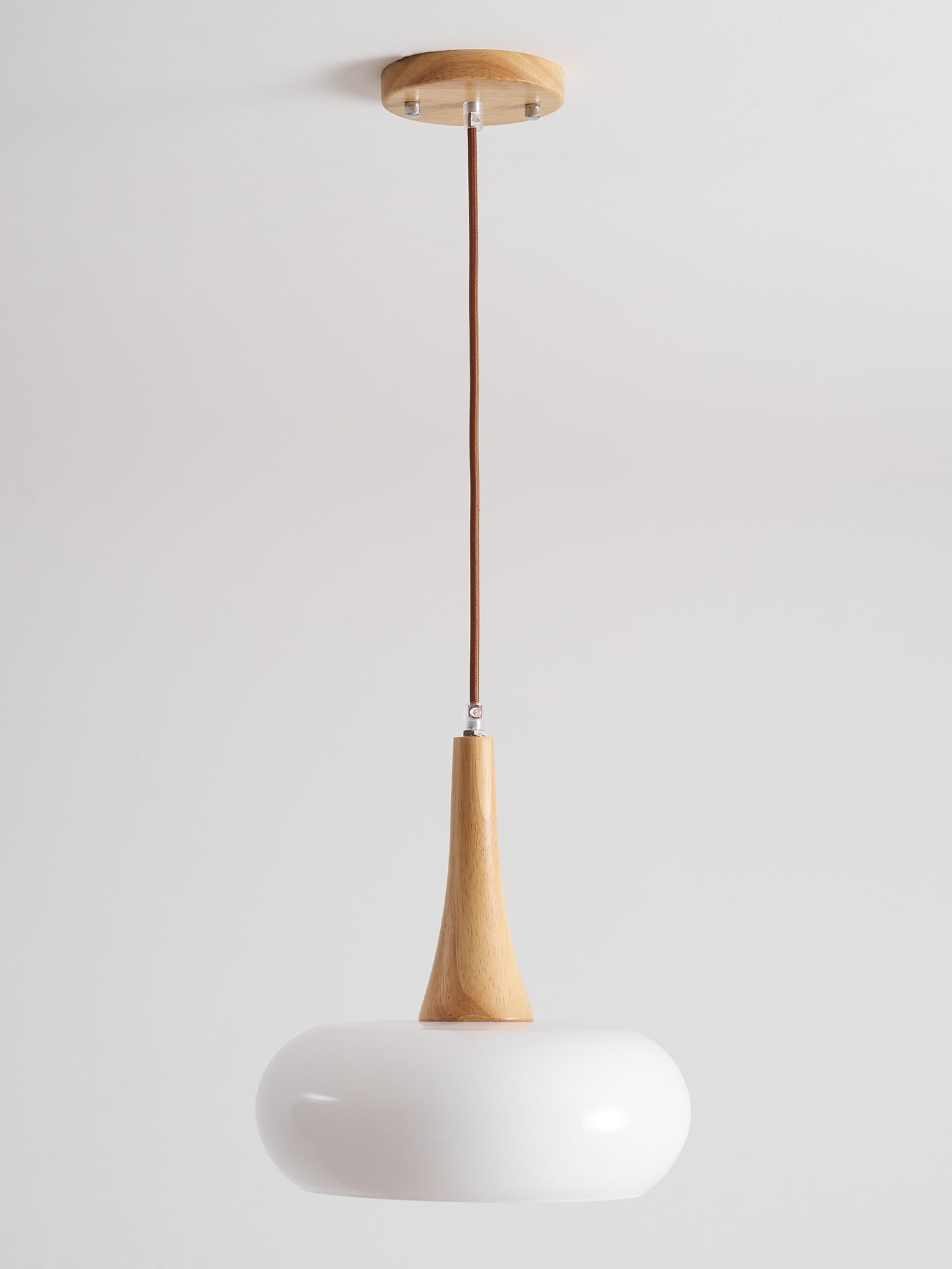 Glass Pendant Light with Wood Accent Bulbs Included for Kitchen Island
