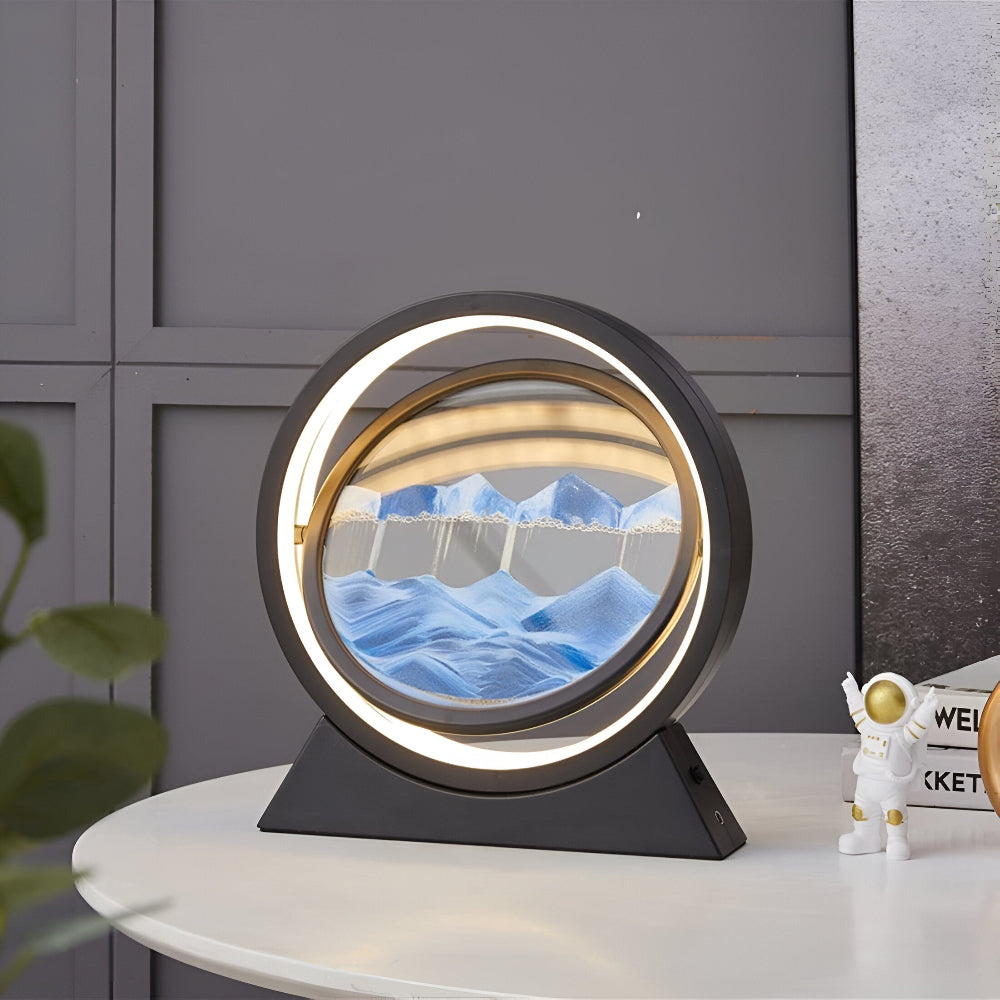 LED-bordlampe med 3D-aroterbart dekorativt design