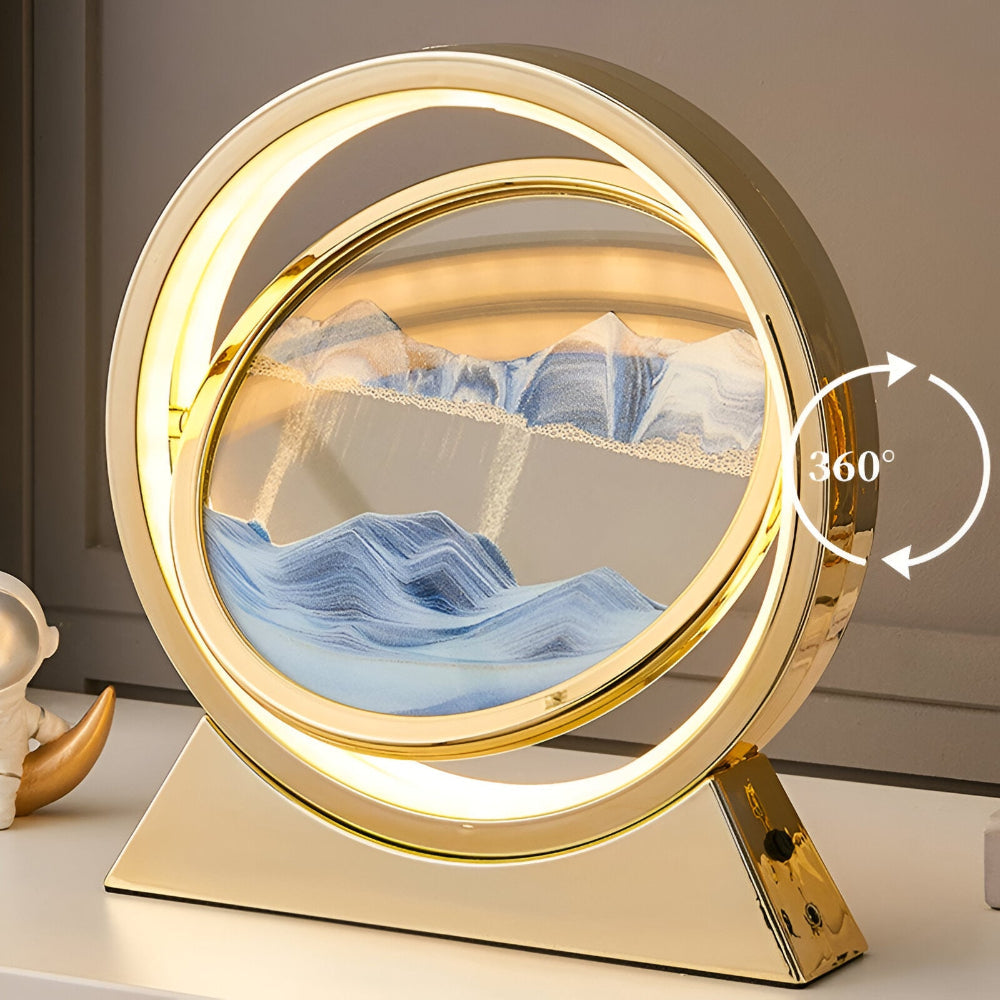LED-bordlampe med 3D-aroterbart dekorativt design