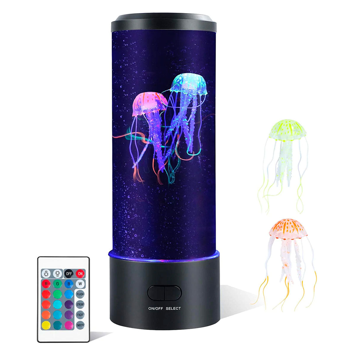 LED Jellyfish Lampe med Fjernbetjening Farveskiftende Sensorisk Belysning