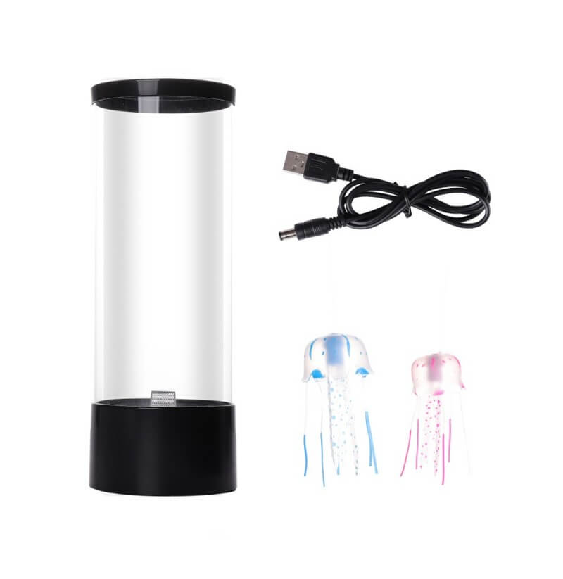 LED Jellyfish Lampe med Fjernbetjening Farveskiftende Sensorisk Belysning