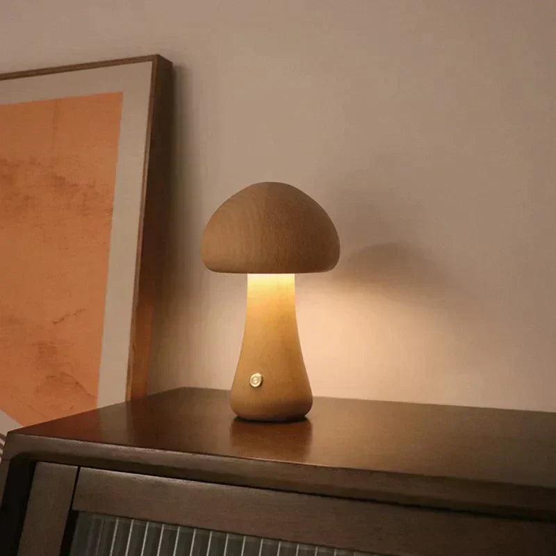 Ledningsfri bordlampe med paddehatte genopladelig LED med touchfunktion