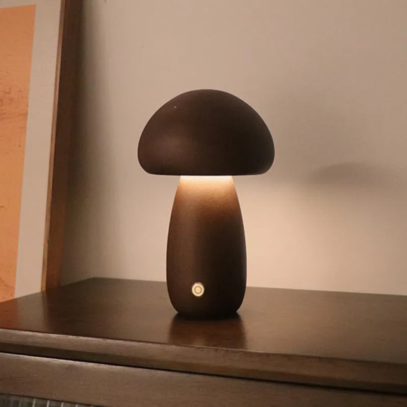 Ledningsfri bordlampe med paddehatte genopladelig LED med touchfunktion