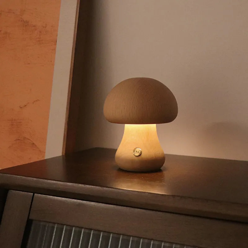 Ledningsfri bordlampe med paddehatte genopladelig LED med touchfunktion