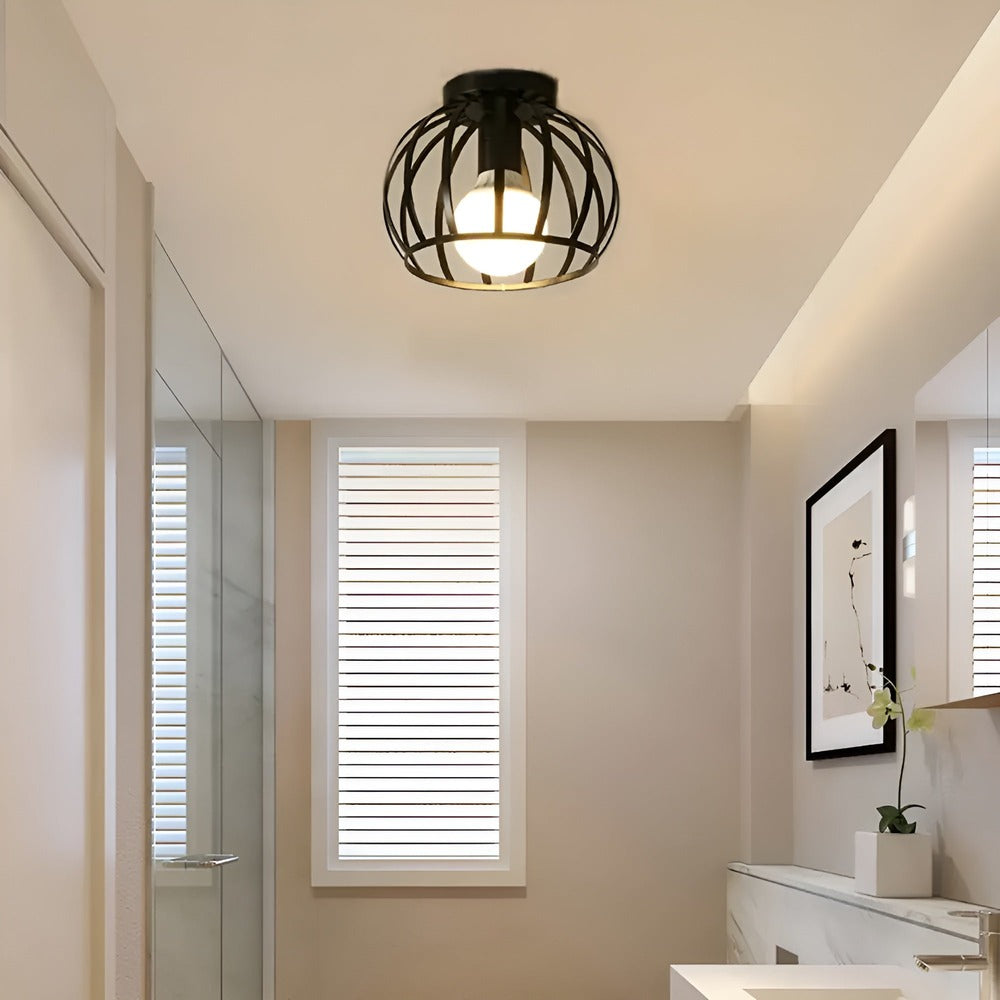 Loftlampe i metal industrielt burdesign med E27