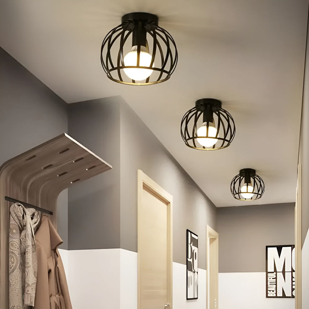 Loftlampe i metal industrielt burdesign med E27
