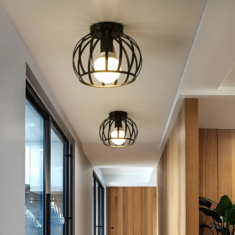 Loftlampe i metal industrielt burdesign med E27