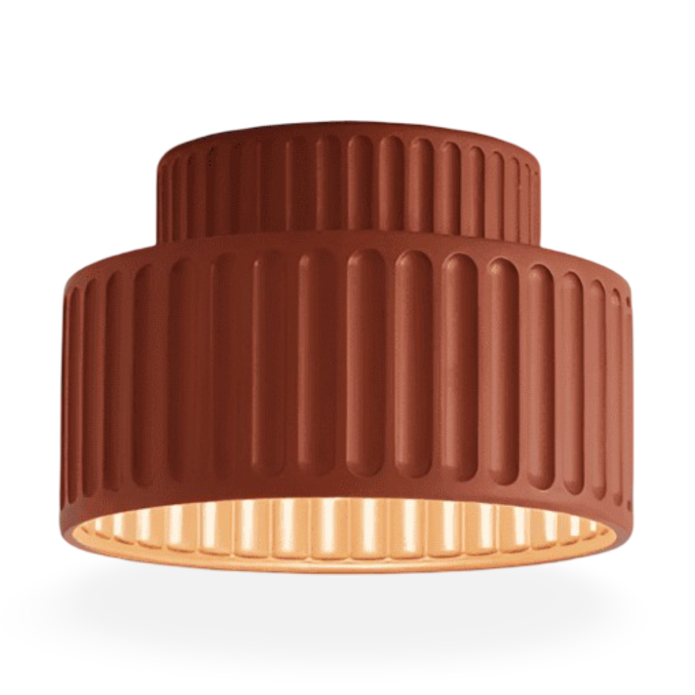 Loftlampe i resin med riflet design