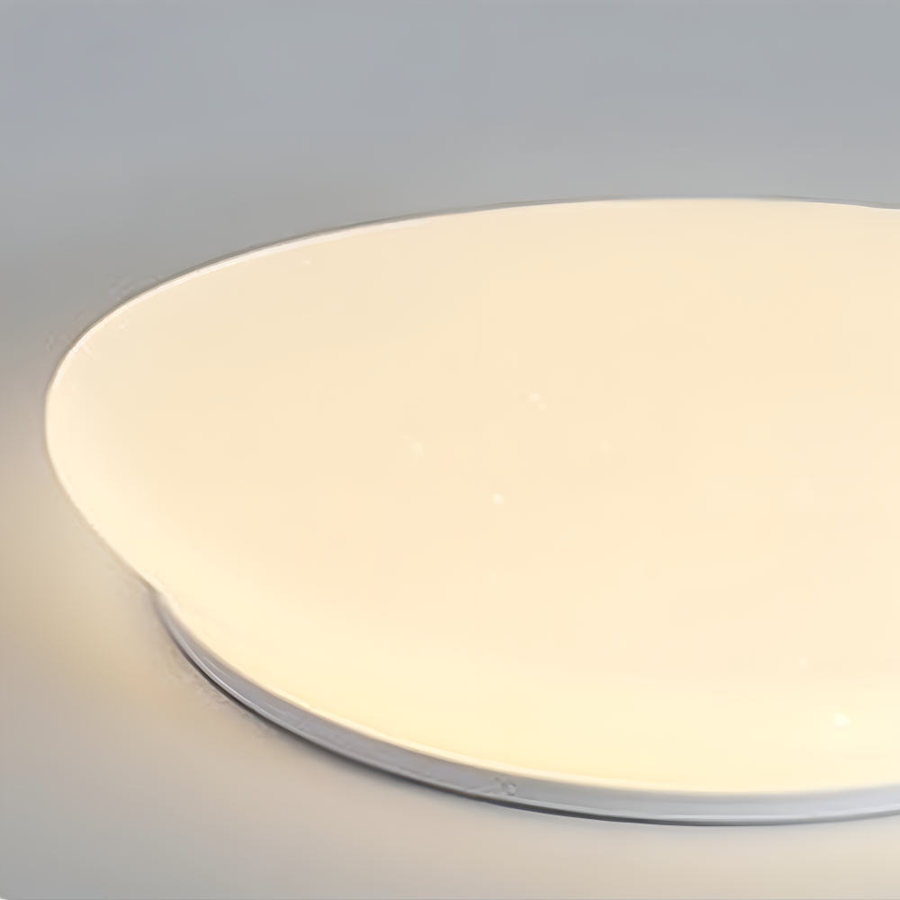 Loftlampe med organisk stenform og frostet opalglas