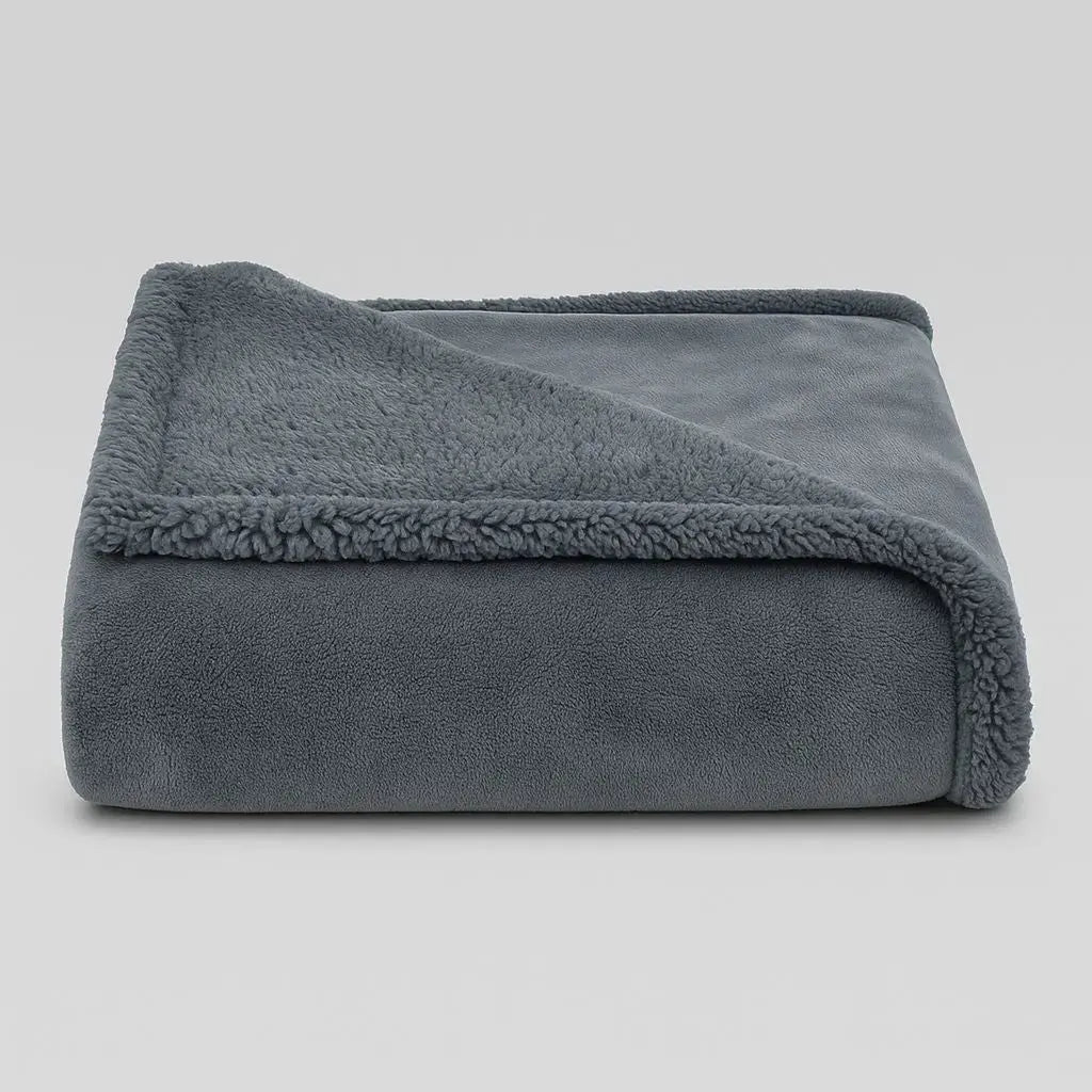 Waterproof Throw Blanket Reversible Sherpa and Flannel