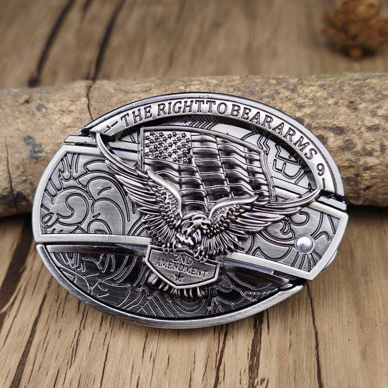 Western Belt Buckle Oval Metal Cowboy Engraved Design for Mens Belts