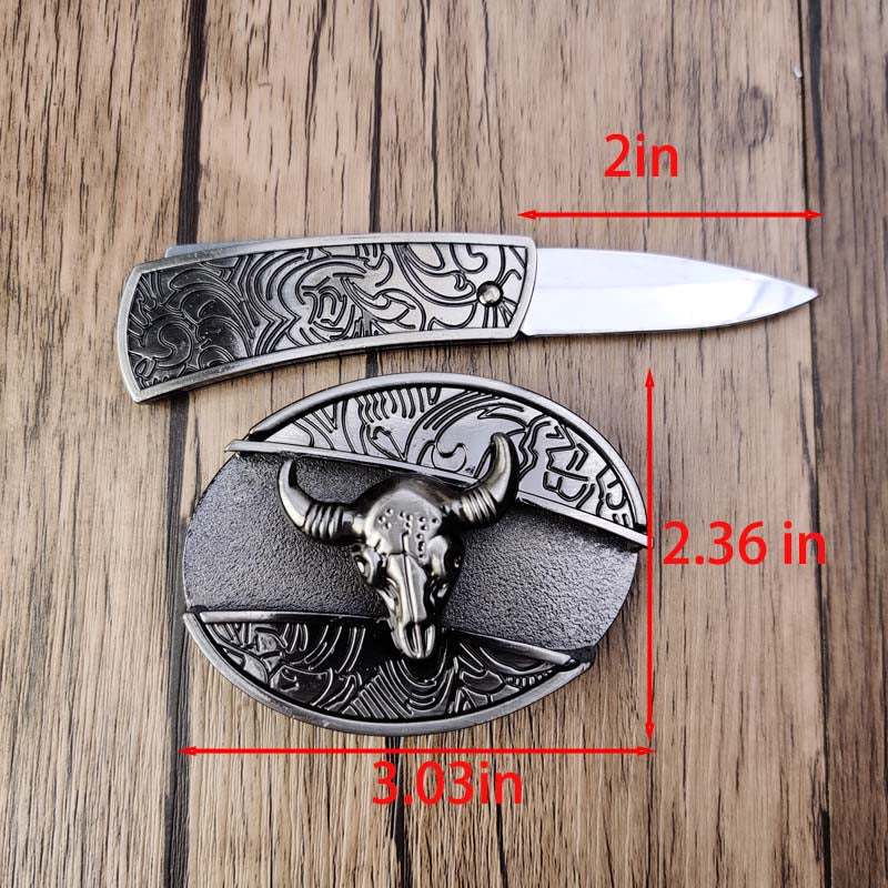 Western Belt Buckle Oval Metal Cowboy Engraved Design for Mens Belts