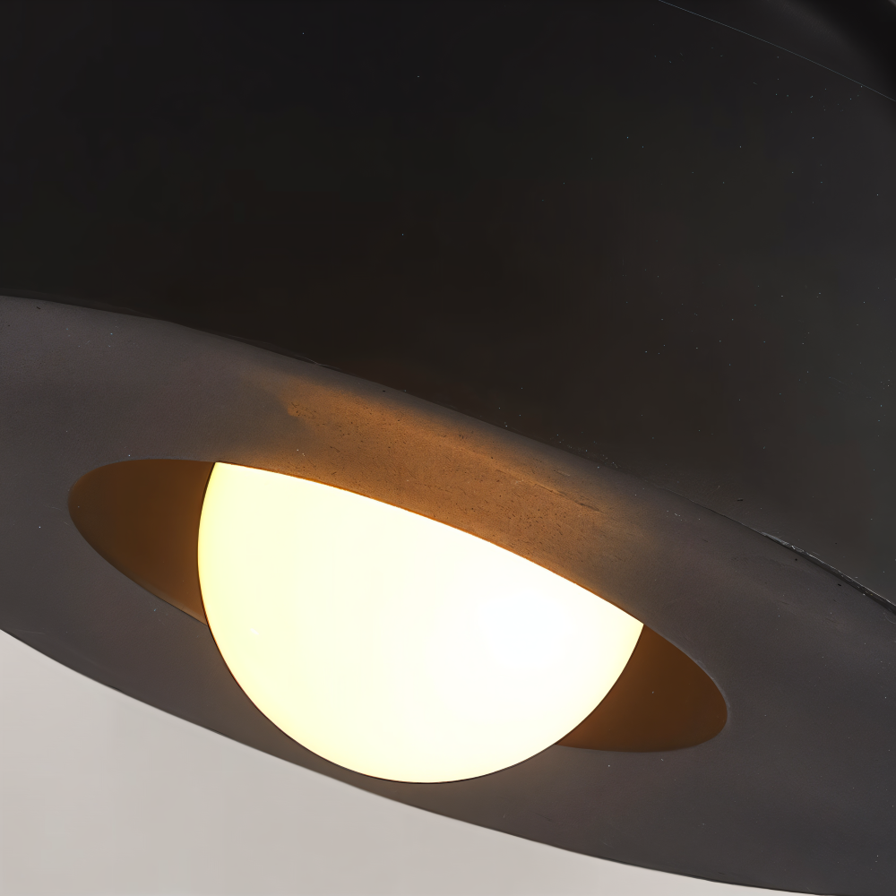 Metal loftlampe med rund cylinderform
