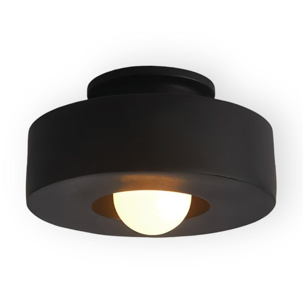Metal loftlampe med rund cylinderform