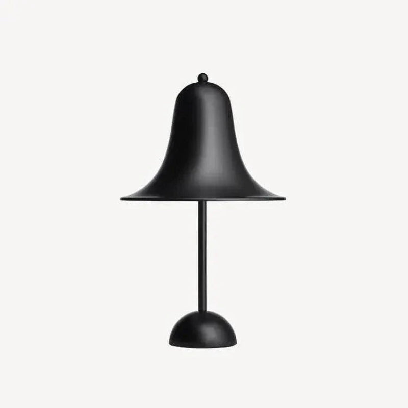 Metalbordlampe med urskærm og rund fod
