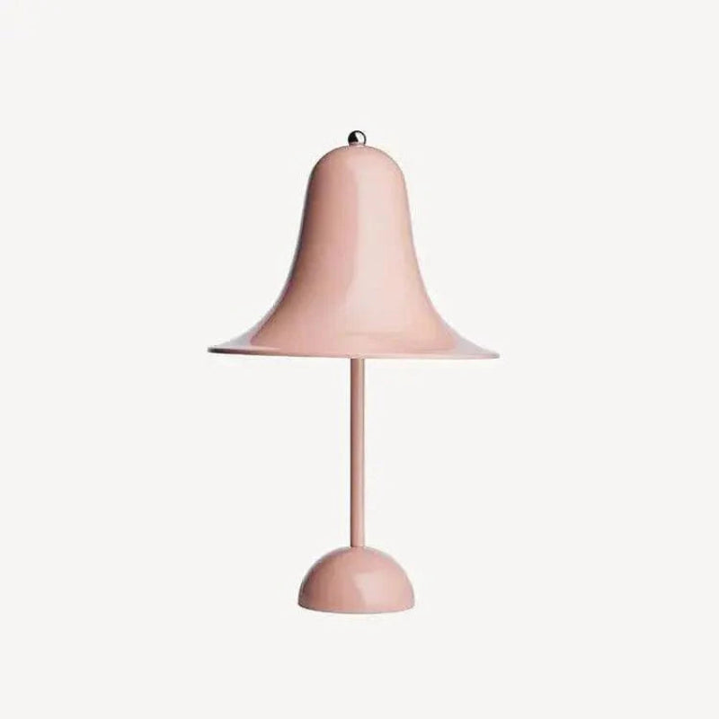 Metalbordlampe med urskærm og rund fod