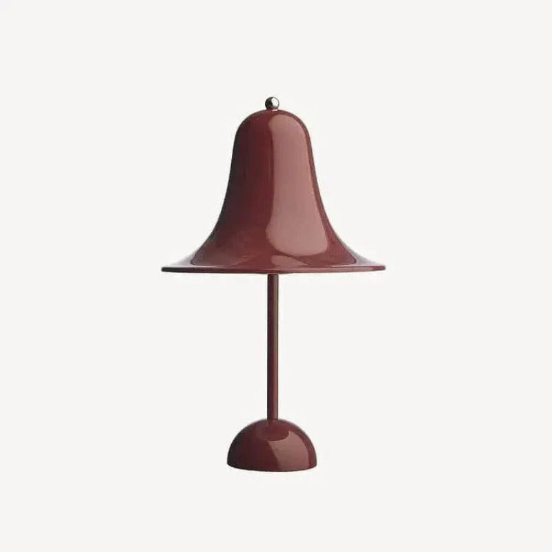 Metalbordlampe med urskærm og rund fod