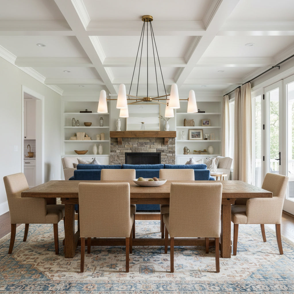 Brass Chandelier with White Glass Shades Candelabra Base Dining Room