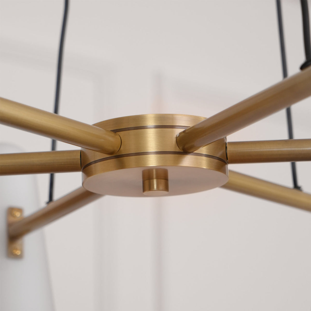 Brass Chandelier with White Glass Shades Candelabra Base Dining Room