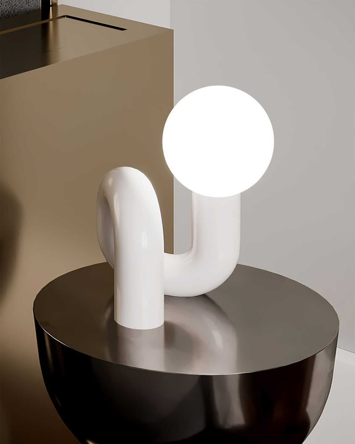 Spiral Glass Table Lamp Sculptural Resin Ribbon Shade Bedside Accent
