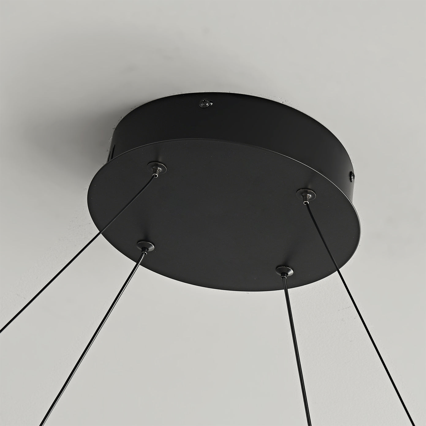 Halo Ring LED Pendant Light Walnut Finish Triac Dimmable Living Room