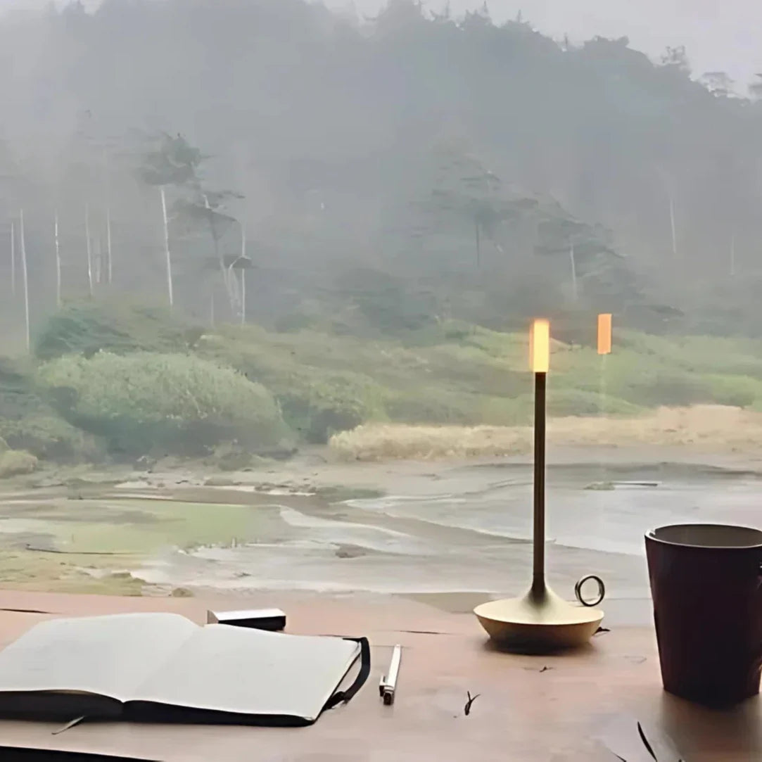 Portable Candle Lantern Metal Flameless Light for Camping and Backyard