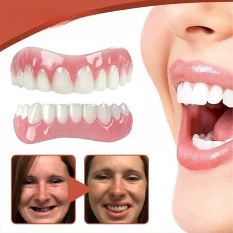 Cosmetic Tooth Cover Set Removable Upper and Lower for Photos and Events