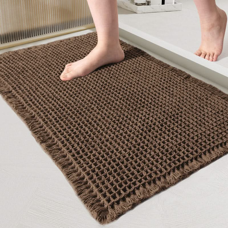 Waffle Weave Bath Mat Quick-Dry