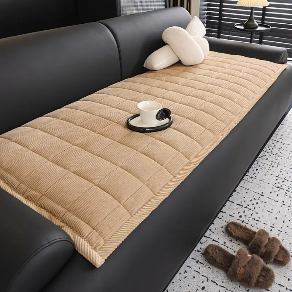 Quilted Couch Cover Cat Scratch Resistant Non-Slip