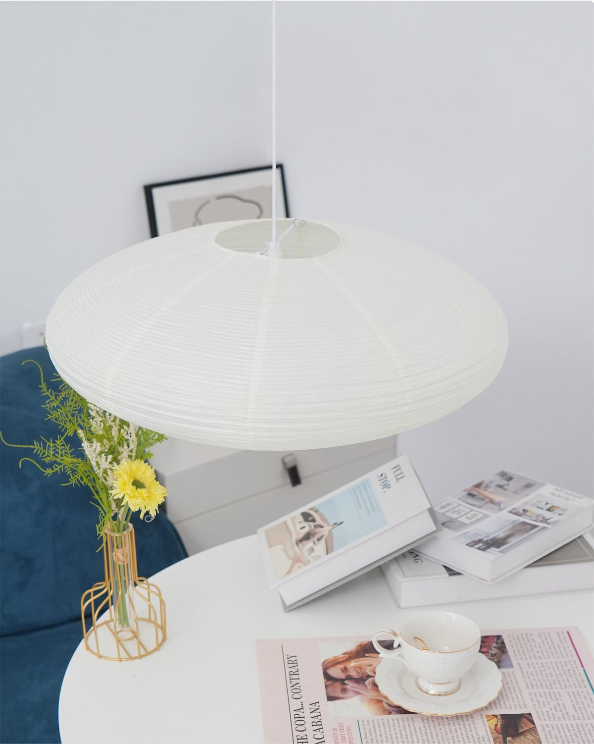 Washi Paper Pendant Light Mulberry Paper Shade for Dining Room