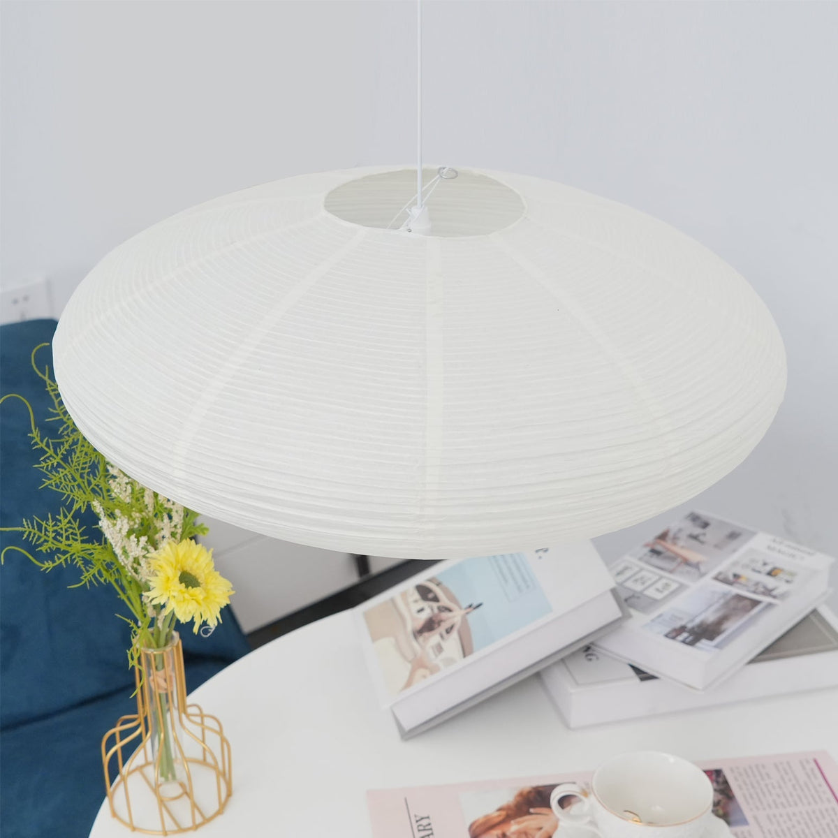 Washi Paper Pendant Light Mulberry Paper Shade for Dining Room