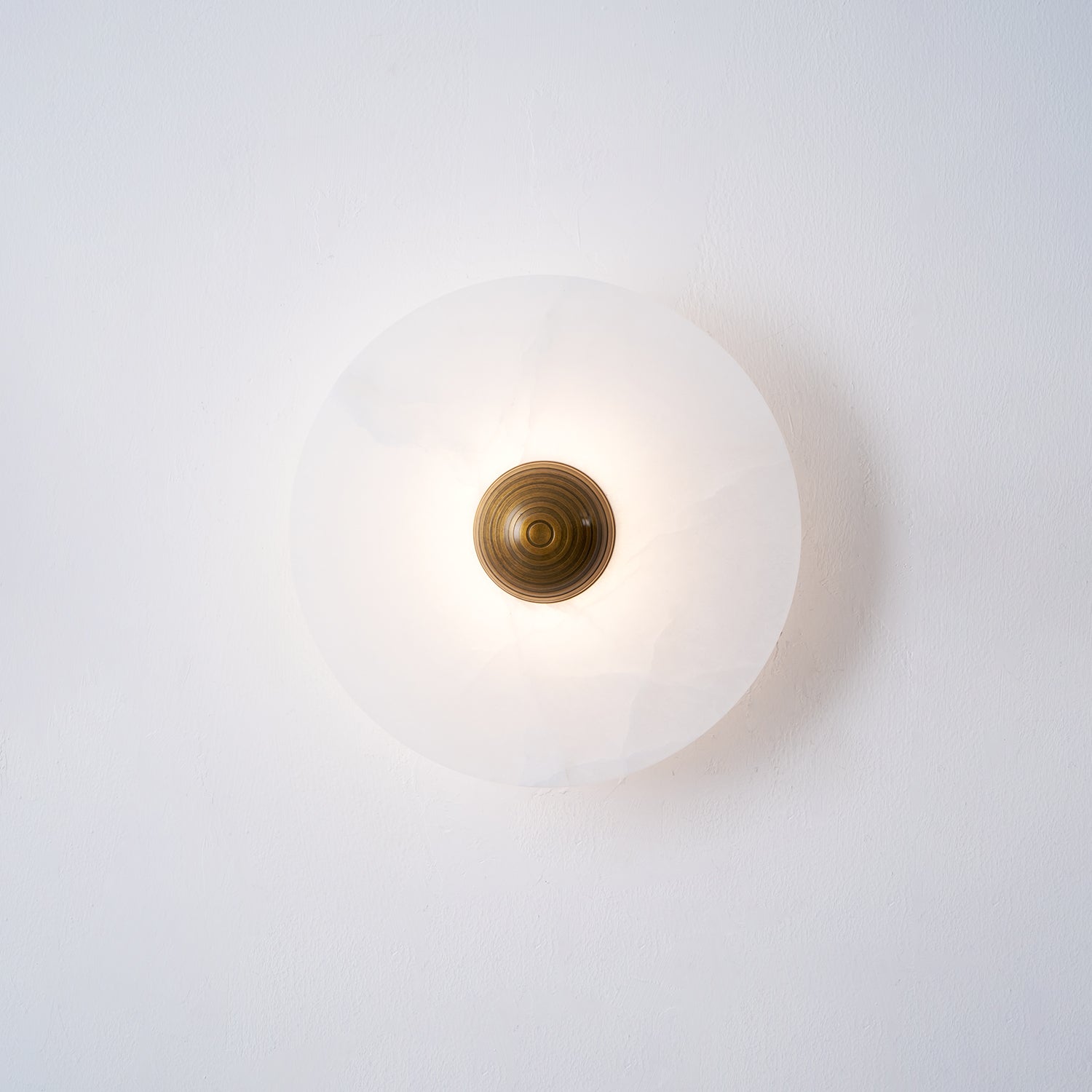 Alabaster Wall Light Natural Stone Disc Integrated LED Dimmable Sconce