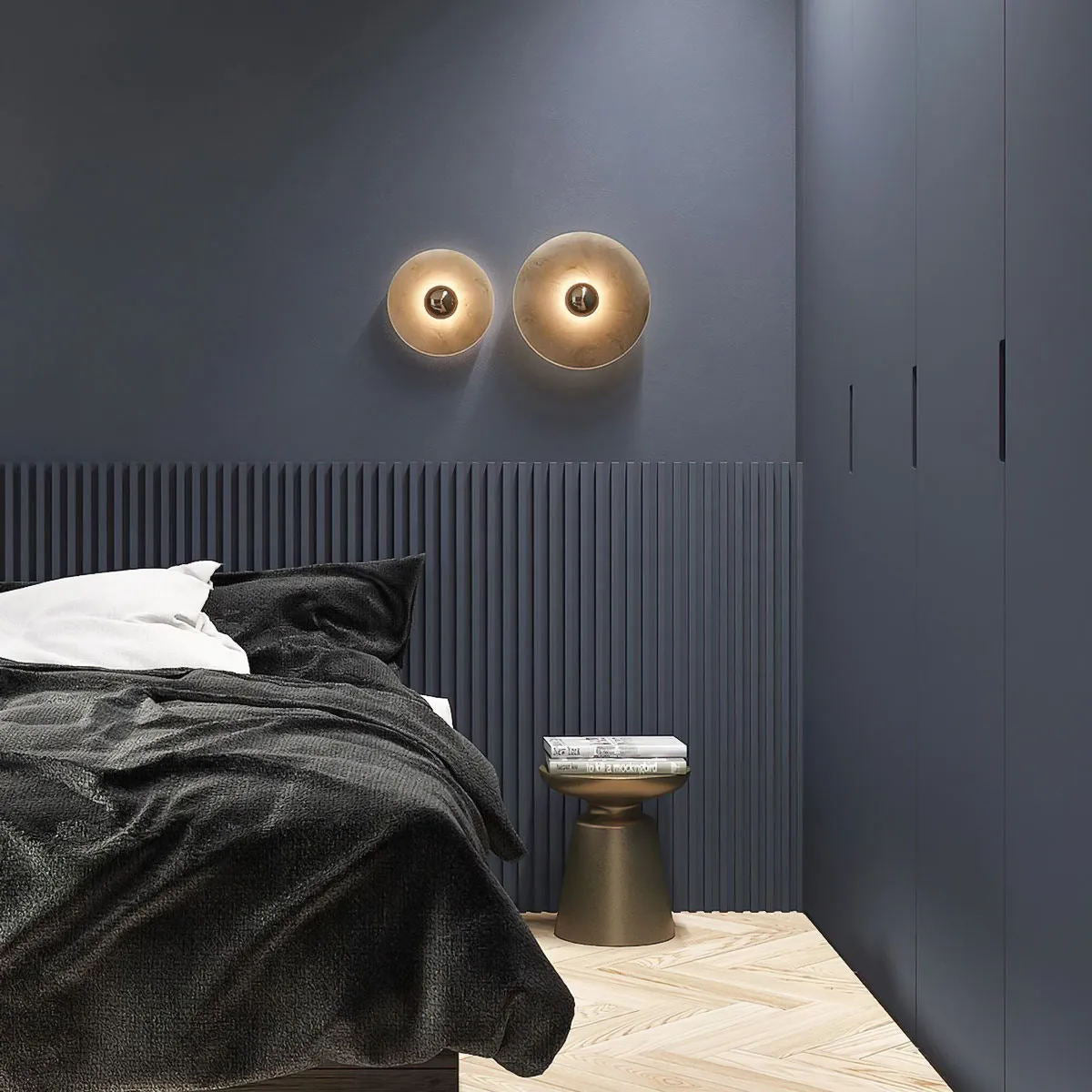 Alabaster Wall Light Natural Stone Disc Integrated LED Dimmable Sconce