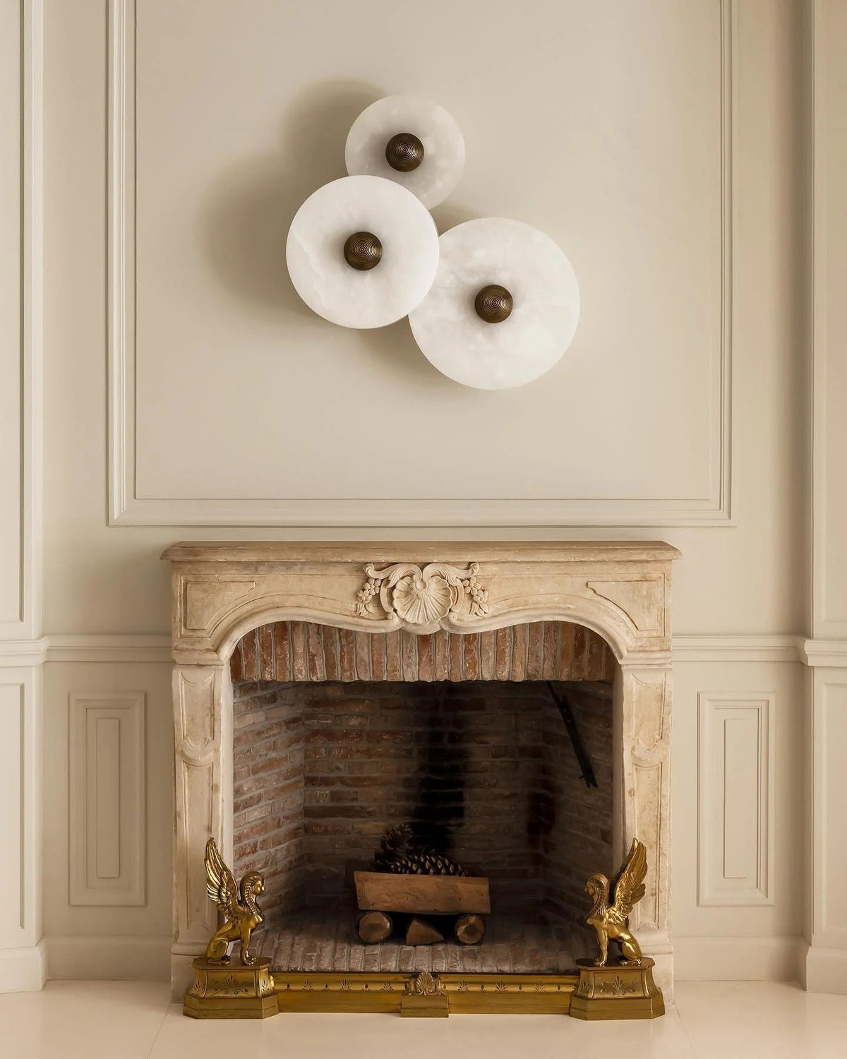 Alabaster Wall Light Natural Stone Disc Integrated LED Dimmable Sconce