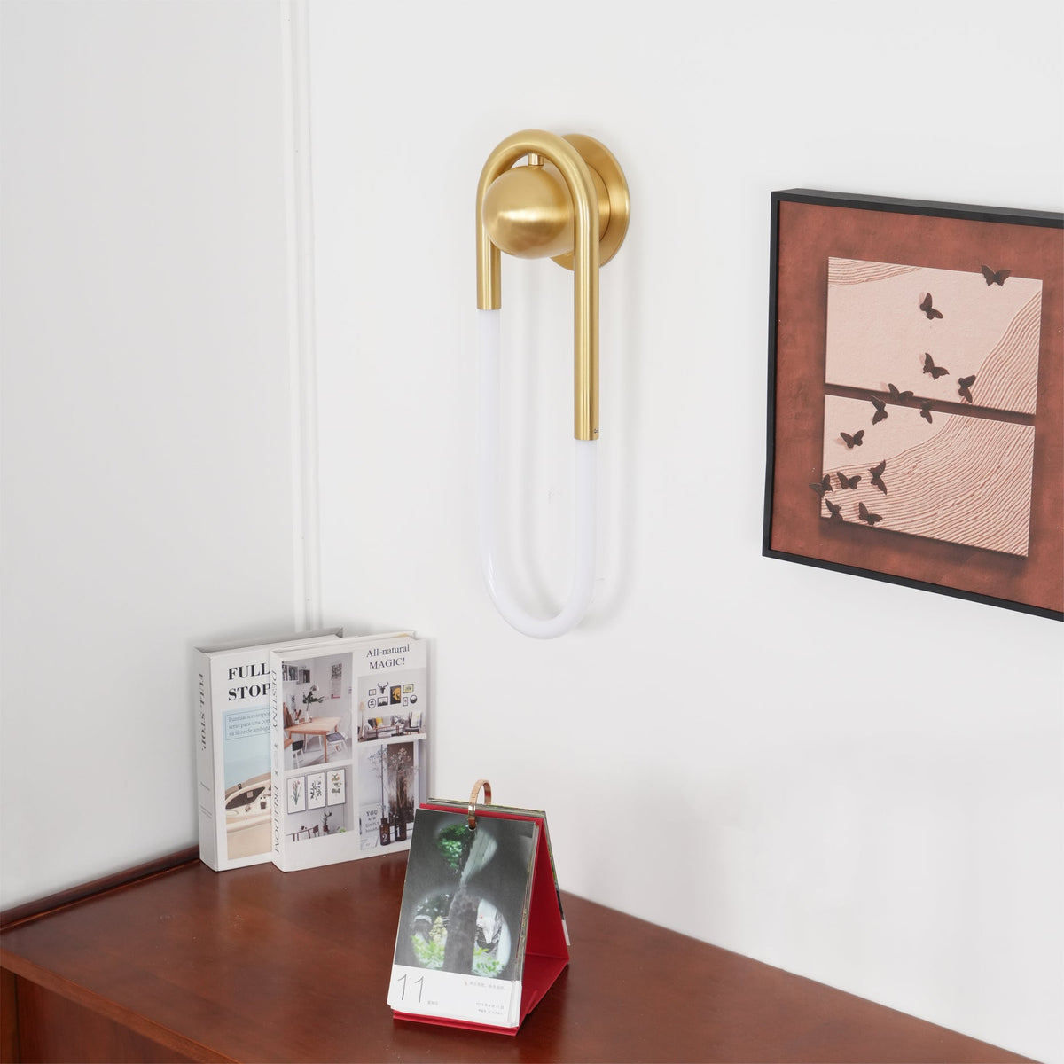 Loop Wall Sconce Brass Integrated LED Dimmable for Hallway and Bedside
