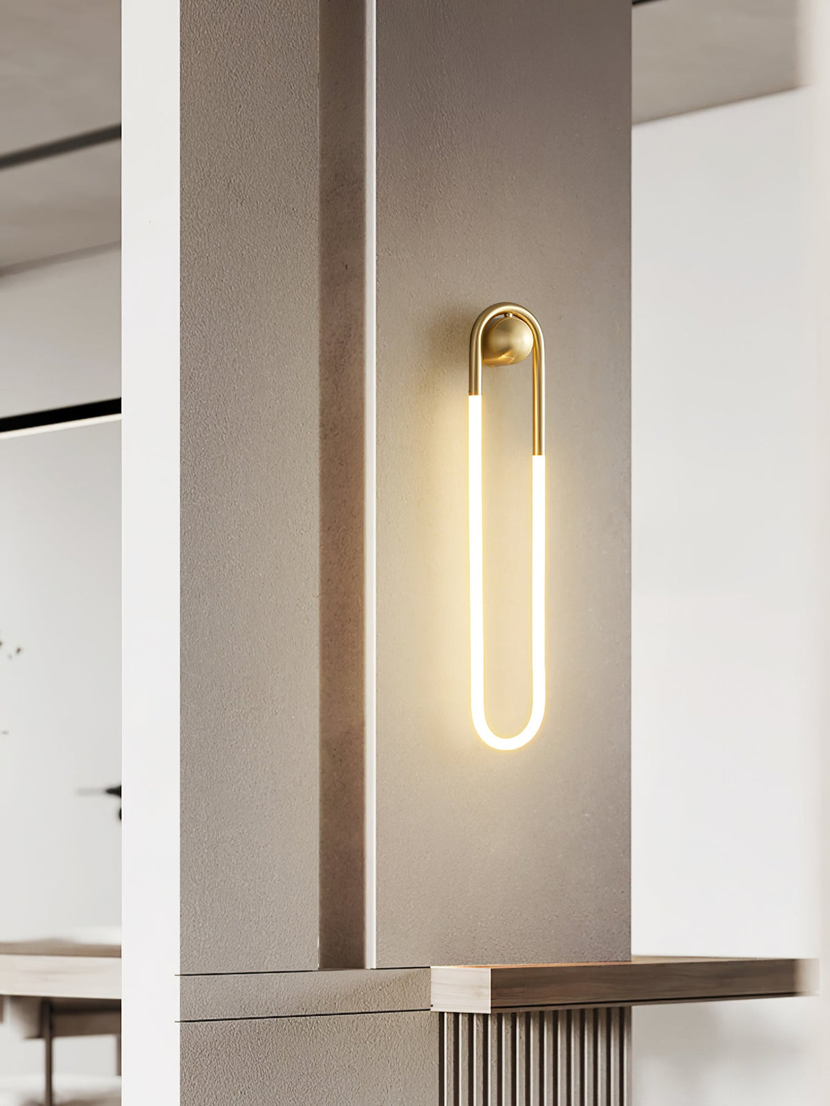 Loop Wall Sconce Brass Integrated LED Dimmable for Hallway and Bedside