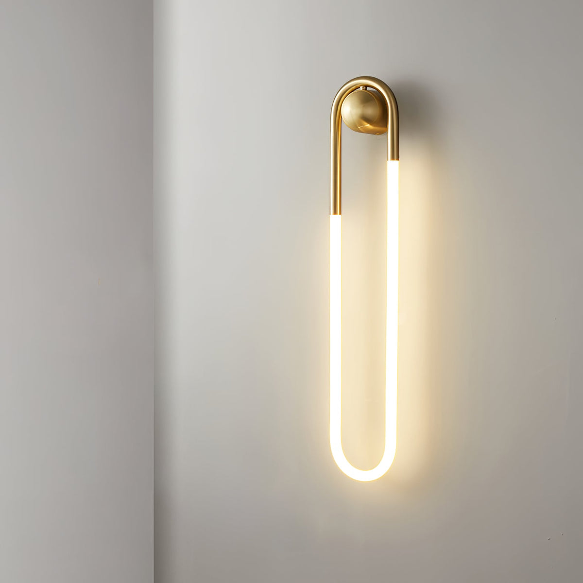 Loop Wall Sconce Brass Integrated LED Dimmable for Hallway and Bedside