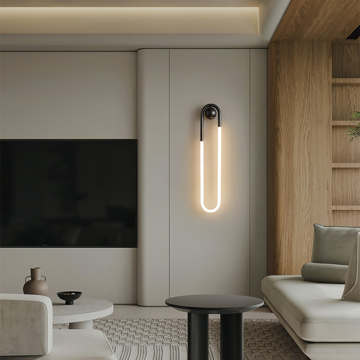 Loop Wall Sconce Brass Integrated LED Dimmable for Hallway and Bedside