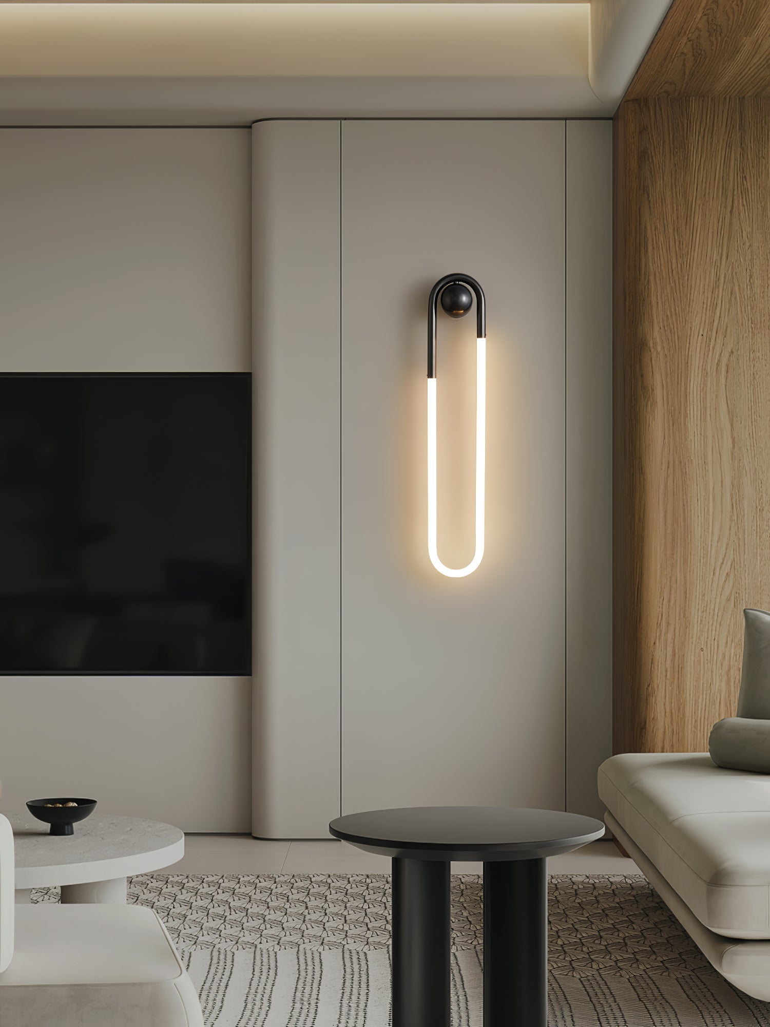 Loop Wall Sconce Brass Integrated LED Dimmable for Hallway and Bedside