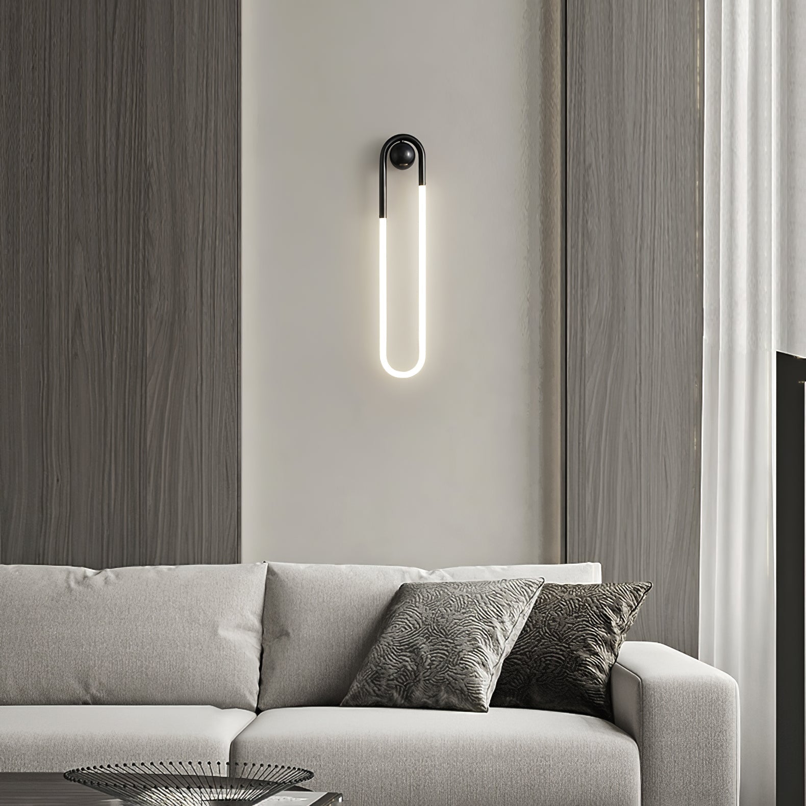 Loop Wall Sconce Brass Integrated LED Dimmable for Hallway and Bedside