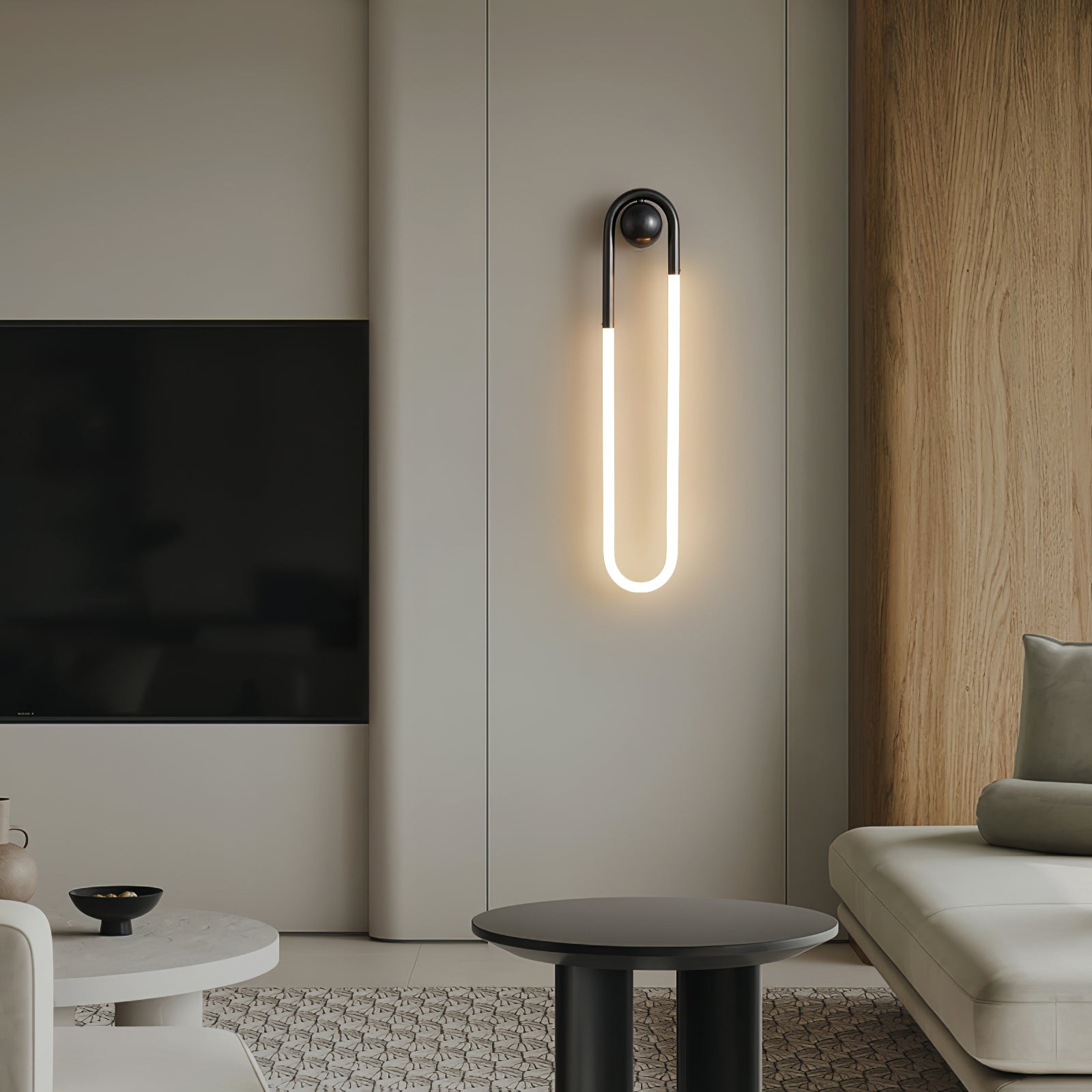 Loop Wall Sconce Brass Integrated LED Dimmable for Hallway and Bedside