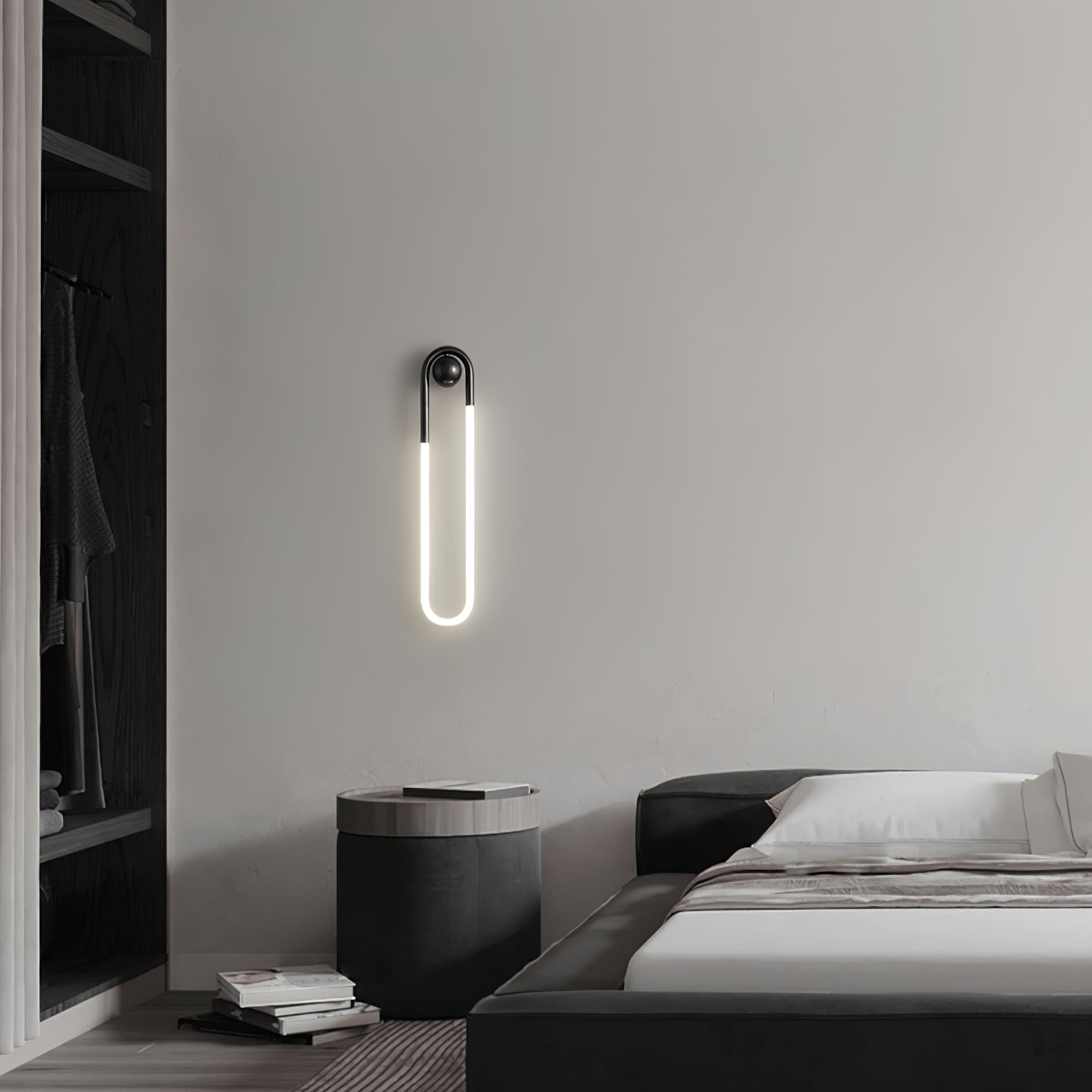 Loop Wall Sconce Brass Integrated LED Dimmable for Hallway and Bedside