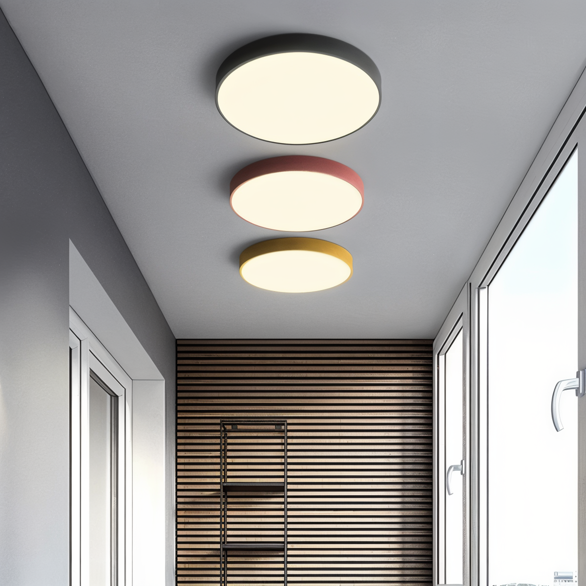 Rund LED loftlampe med slankt design