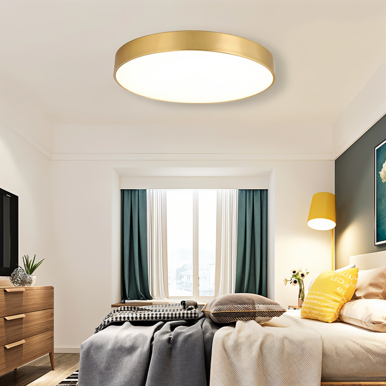 Rund LED loftlampe med slankt design