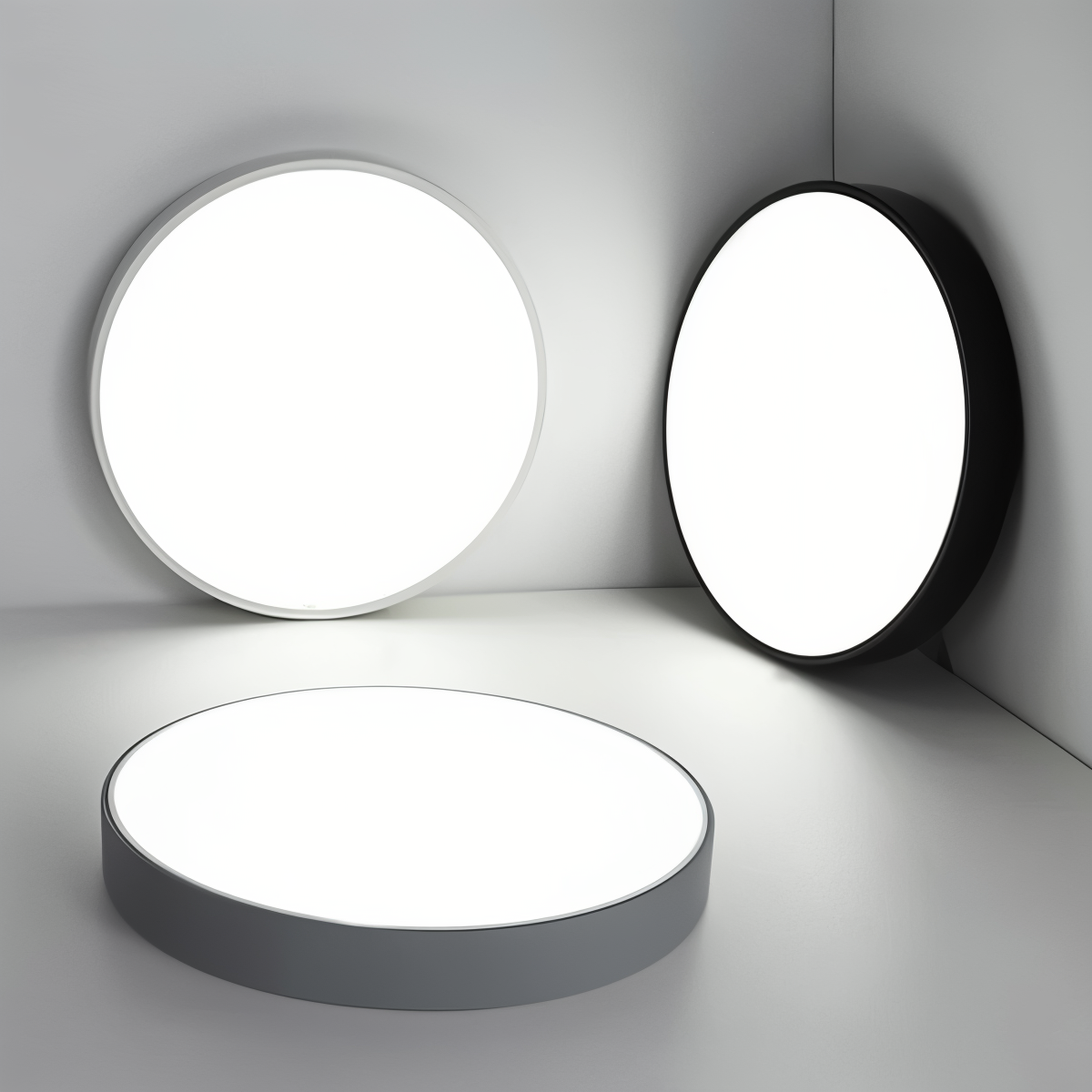 Rund LED loftlampe med slankt design