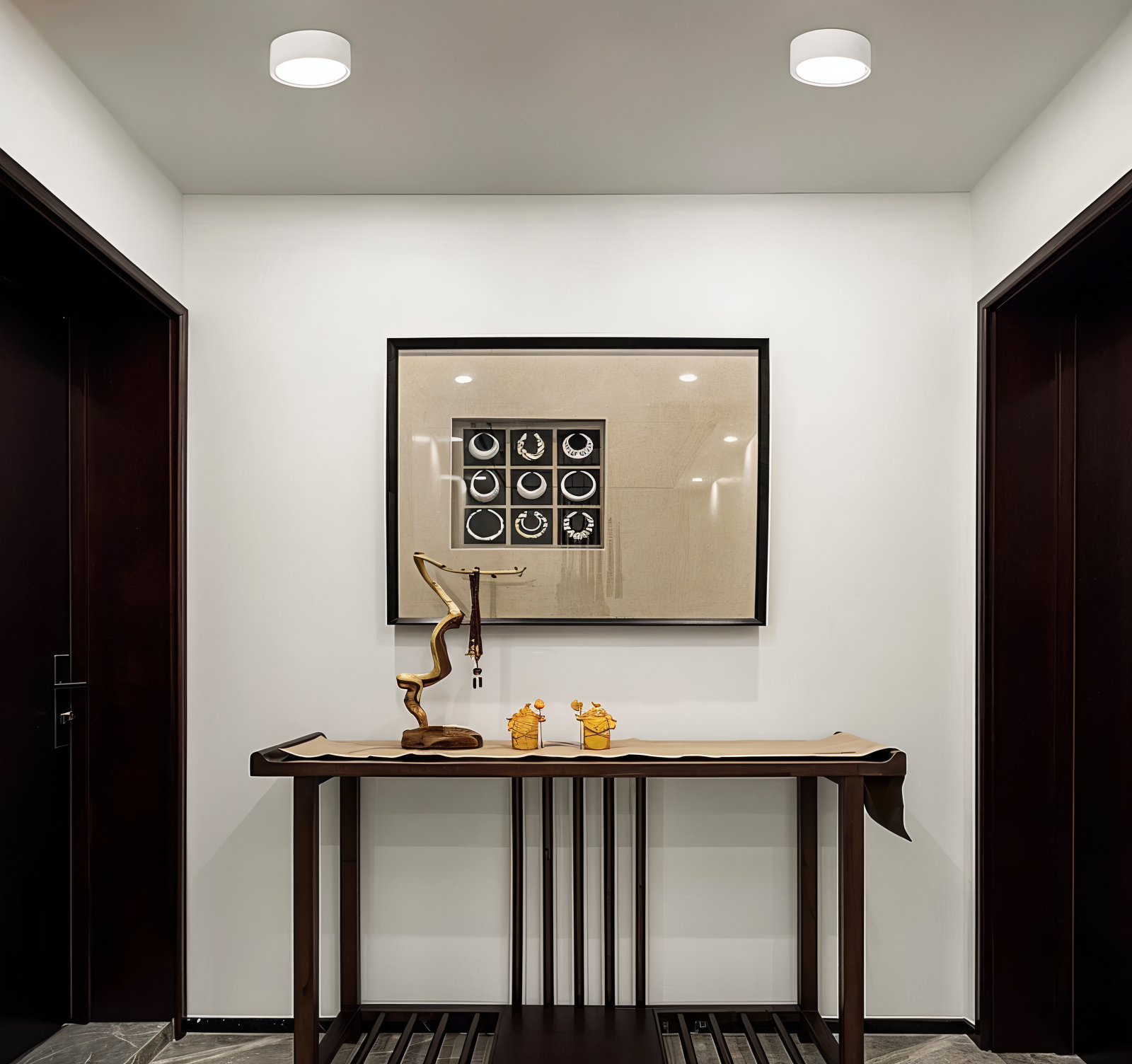 Rund LED loftlampe ultratynd med rillede detaljer